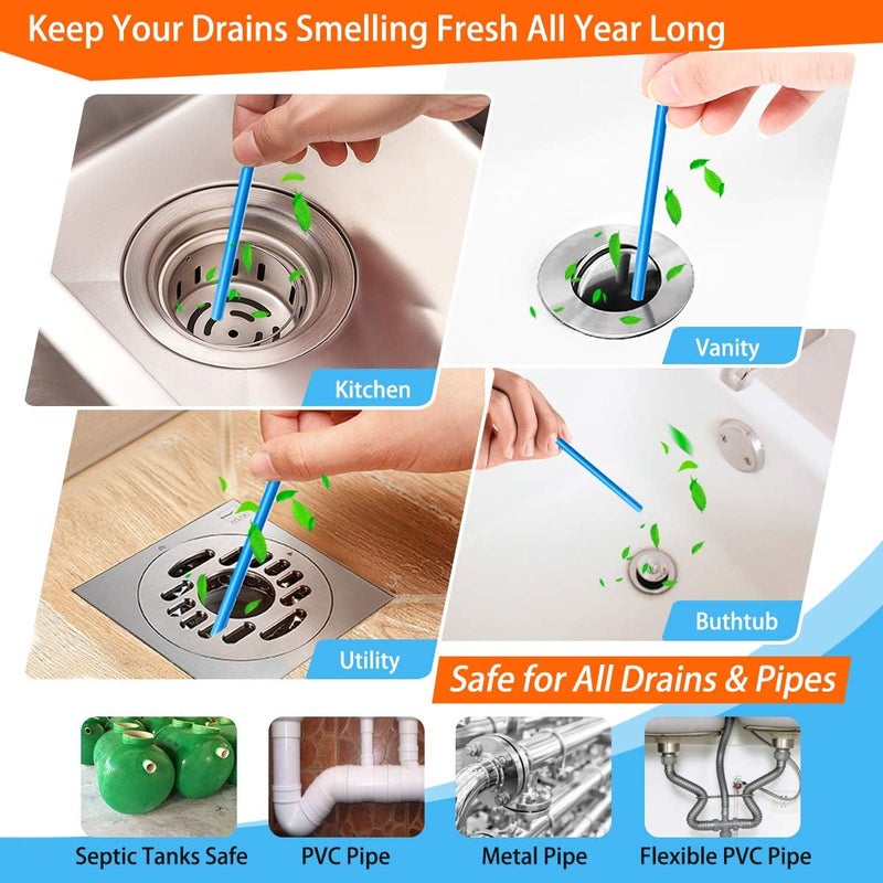 Hommate Drain Sticks Drain Cleaner Sticks Drains Cleaner Disposal Stick Enzyme for Odor Clogs Remover Sink Septic Stick for Drains As Seen On TV - Image 3